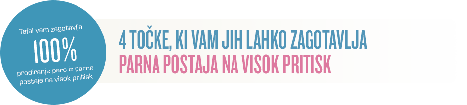 Tefal vam zagotavlja 100 % prodiranje pare iz parne postaje na visok pritisk